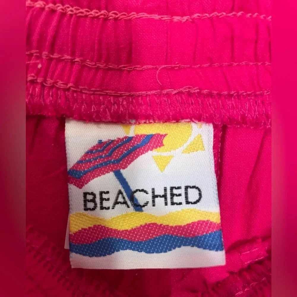 NWT Vintage! 80s / 90s Sears "Beached" Pink Wide Leg Cotton Pants, Med Throwback - Picture 3 of 7